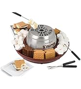 Nostalgia Electric S'mores Maker, Tabletop Indoor Machine with 4 Compartment Trays for Graham Cra...