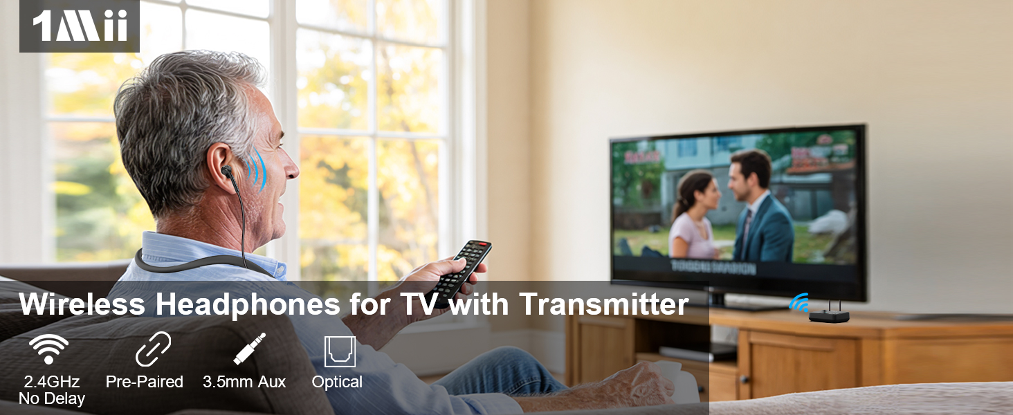 wireless tv headphone with 2.4G transmitter