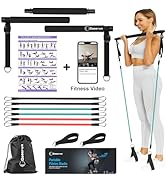 Goocrun Portable Pilates Bar Kit with Resistance Bands for Men and Women - 3 Set Exercise Resista...