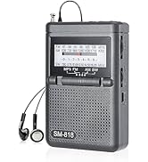 SEMIER Personal AM FM SW Pocket Radio Portable, Shortwave Walkman Transistor Radio with Best Rece...