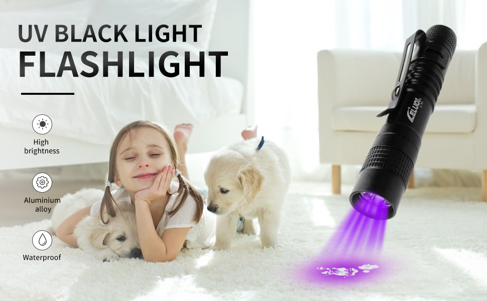  2 Pack UV Penlight Flashlight with Clip,Mini LED Handheld Tactical Pocket Torch with High Lumens