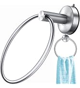 DGYB Suction Cup Hand Towel Ring Brushed Nickel Hand Towel Holder for Bathroom Wall SUS 304 Stain...