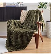 EXQ Home Fleece Throw Blanket for Couch or Bed - 3D Imitation Turtle Shell Jacquard Decorative Bl...