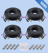 ANLINK 4 Pack 100Ft/30M 4K 8MP 5MP All-in-One BNC Video Power Cable, BNC Extension Surveillance C...