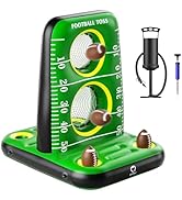 QPAU Inflatable Football Toss Game for Pool – Water Football Target with 4 Balls &amp; 2 Pumps, Dual ...