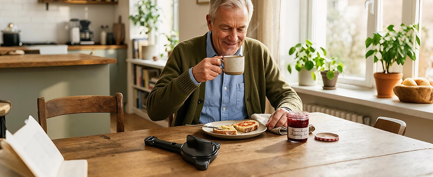 Premium 5-piece jar opener gift set for seniors on table with handwritten card and gift box.