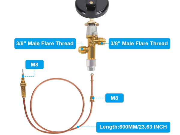 Gas Fireplace Fire Pit Flame Failure Safety Control Valve Kit