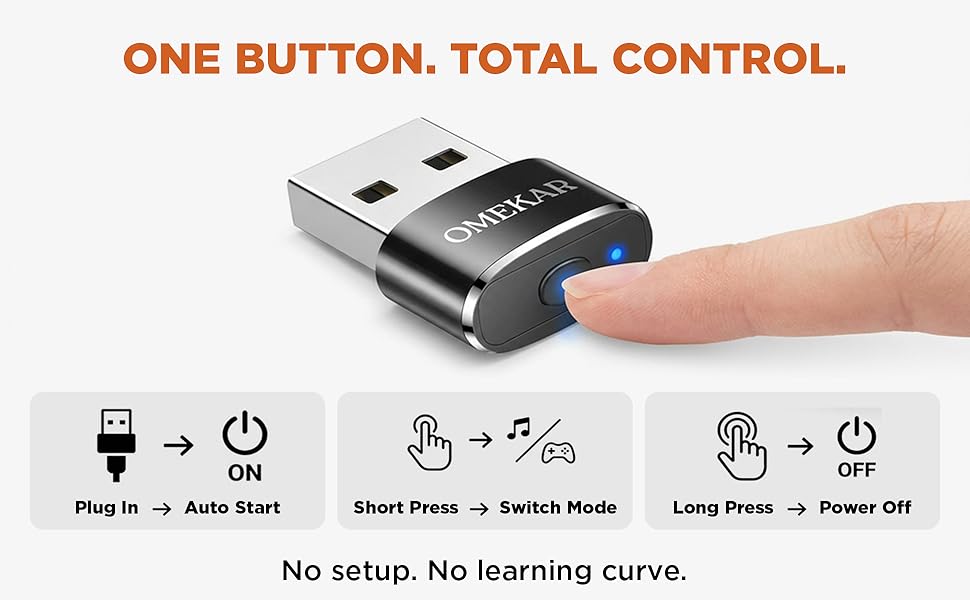 USB mouse jiggler showing plug-in, mode switch, and power off button controls