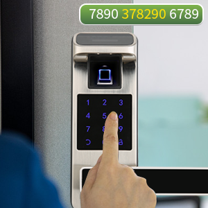 keyless entry door lock with handle