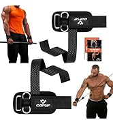 Weight Lifting Straps with D Rings, 2 In 1 Heavy Duty Gym Wrist Straps for Men, 8mm Neoprene Padd...