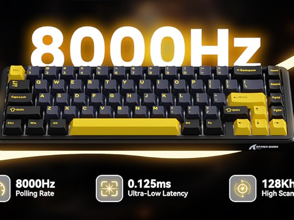 ATTACK SHARK X65 HE RT Mechanical Gaming Keyboard with Dynamic Keystrokes for Esport Gamers
