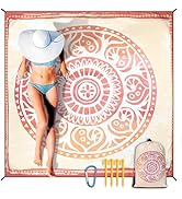 HIHOHO Beach Blanket Waterproof Sandproof Extra Large Beach Mat 79" X 83"/120"x108"for 1-8 Adults...