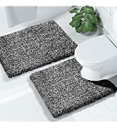 Yimobra Fluffy Bathroom Rugs Sets 2 Piece, Shaggy Toilet Rug U Shaped, Soft Non Slip Bath Mat,Thi...