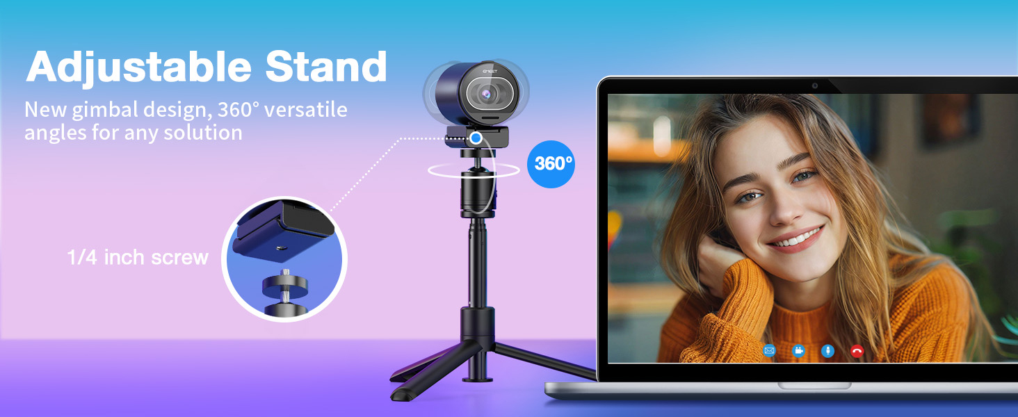 EMEET S600 4K Webcam with Tripod for Streaming