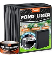 [Premium] 45 Mil LDPE Pond Liner with Seam Tape, 19.7 * 26.2FT Pond Lining for Fish Pond, Perform...