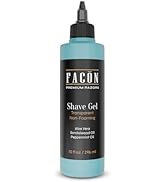 Facón Transparent Shaving Gel for Men w/Aloe Vera, Cooling Menthol, Peppermint &amp; Sandalwood Oil S...