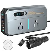BMK 200W Car Inverter DC 12V to 110V AC Power Inverters for Vehicles with PD 30W USB-C, Dual USB ...