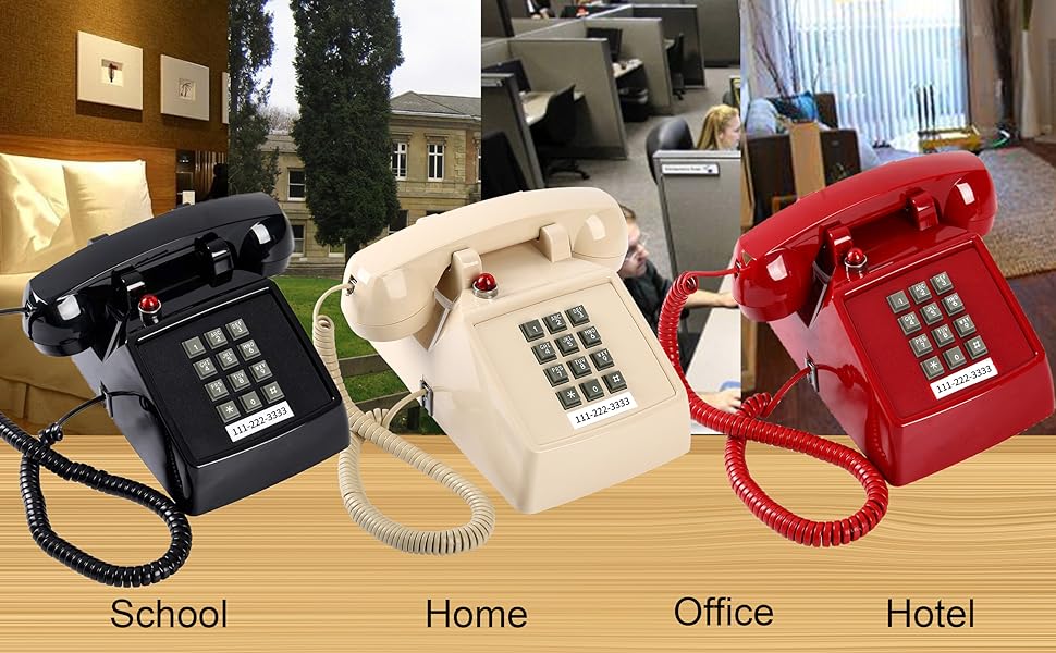 Cortelco 2500 desk phone three colors