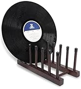 NUSWOR Vinyl Record Drying Rack - Modern Wenge Wood Stand, Space-Saving LP Organizer and Turntabl...