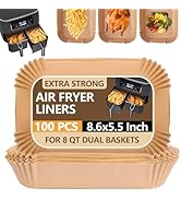 UBeesize Air Fryer Paper Liners Disposable For Ninja, 100 PCS Non Stick Parchment Paper For Ninja...