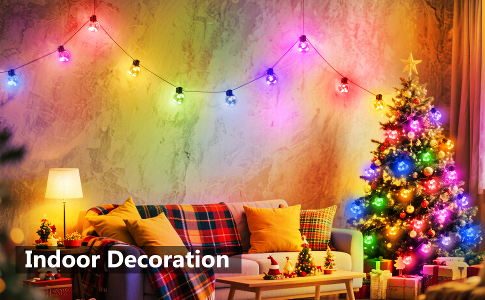 G40 Bulbs String Lights Battery Powered Operated Dimmable LED Timer Remote Indoor Outdoor Decoration