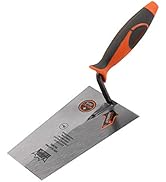 KSEIBI 281440 Narrow Bucket Brick Trowel Rubber Handle Square Tip Bricklaying Trowel (7Inch)