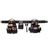 VEVOR Tool Belt, 18 Pockets Professional Tool Pouch for Men, Heavy Duty Adjustable Utility Belt D...