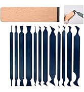 12-PCS Cabinet Scraper Set with Burnisher - Multi-Shaped Card Scrapers for Woodworking, Precision...