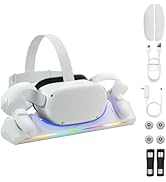 Charging Dock for Oculus/Meta Quest 2, Magnetic Charging Station for Meta Quest 2 VR Headset &amp; Co...