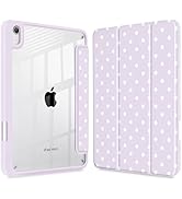 Polka Dot Case for iPad Air 5th/4th Generation 10.9 Inch 2022/2020, Clear Acrylic Back TPU Bumper...