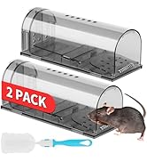 LULUCATCH Humane Mouse Traps 2 Pack, Live Mouse Traps, Catch Release Mouse Traps Indoor for Home,...