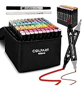 colpart 100 Colors Markers Dual Tip Art Markers for Kids Marker Pens for Adult Coloring Painting ...