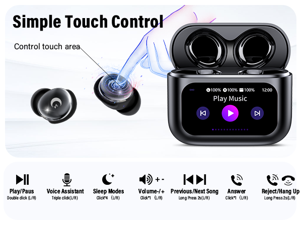 Smart Touch Screen Ear Buds