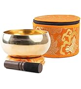 Tibetan Singing Bowl Set - 5" Plain Sound Bowl with Gift Box - Easy To Play for Beginners - Authe...