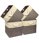 Univivi Foldable Storage Bin [4-Pack] Collapsible Cube Storage Basket with Sturdy Carry Handles f...