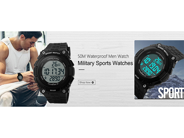 Unisex Pedometer Watches Military Multifunctional