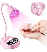 Makartt UV Nail Lamp - Gooseneck LED Nail Light with Auto Sensor &amp; 4 Timers, Rechargeable USB Cor...