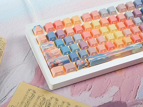 womier sunset keycap,PBT keycaps 60 75 percent