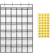 SAVERHO 36 Clear Pockets Classroom Pocket Chart for Cell Phones, Pocket Chart for Calculator Phon...