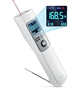 ERICKHILL Infrared Thermometer Gun, Heat Temp Temperature Gun with Meat Probe 2-in-1, Digital IR ...