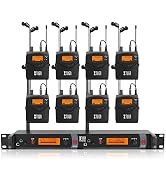XTUGA RW2080 UHF Wireless in Ear Monitor System 8 Bodypacks IEM System, Dual Channel Wireless IEM...