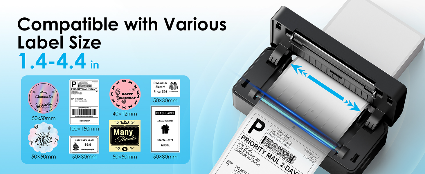 Bluetooth Thermal Shipping Label Printer, 4x6 Wireless Thermal Address Label