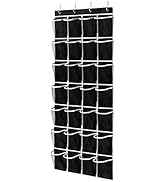 SAVERHO 28 Pockets Over the Door Shoe Organzier, Hanging Shoe Organizer for Door Large Capacity S...