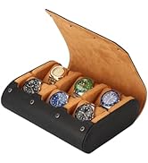 HUYUTAWE 6 Slots Watch Case - Luxury Watch Roll 6 Slots Travel Box Recycled Leather Storage and D...