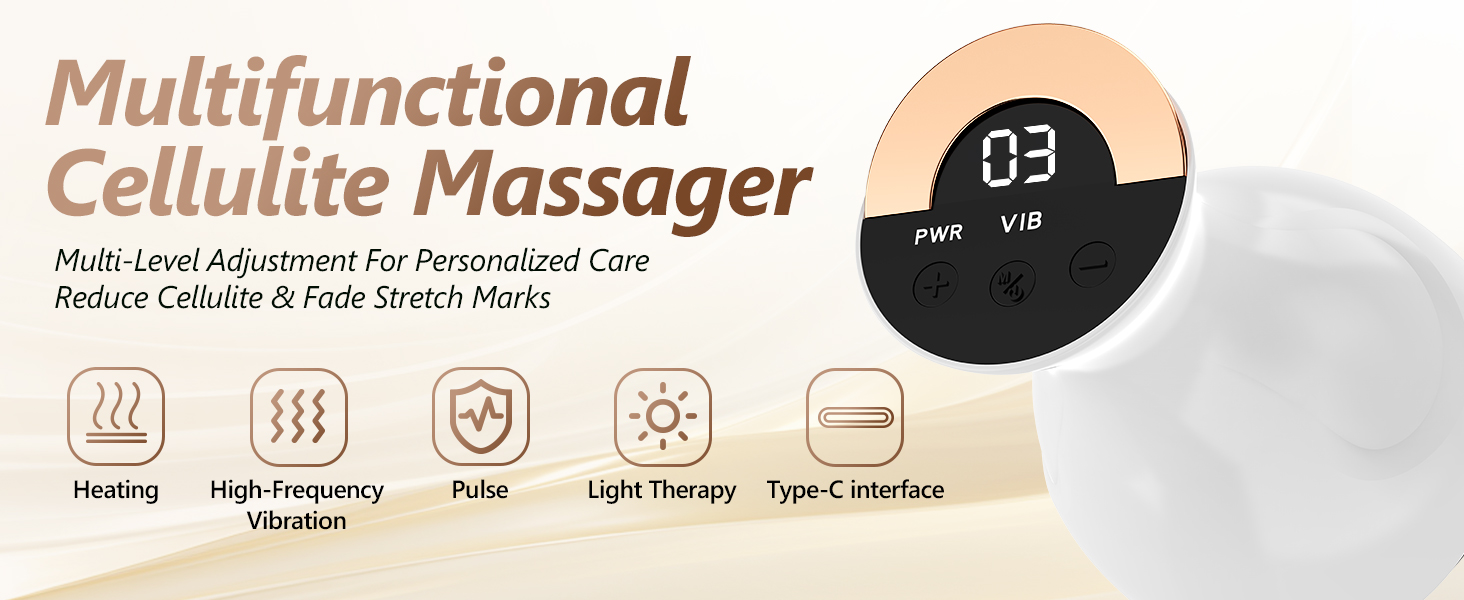 MultifunctionalCellulite Massager High-Frequency Vibration Heating Pulse Light Therapy