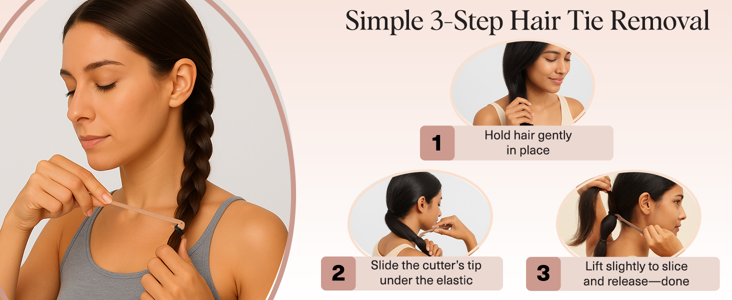 Hair Tie Cutter – Easy To Use, Pain Free Rubber Band Cutter for Hair Kids, Baby &amp; Toddler Girls