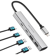 RSHTECH USB C Hub 10Gbps, 4 Ports USB 3.1/3.2 Gen 2 Hub with 2 USB-C and 2 USB-A Data Ports, Port...