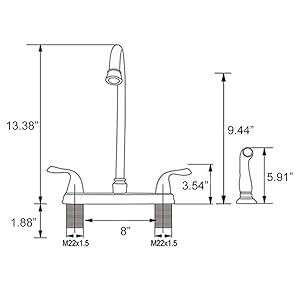 stainless steel kitchen faucet with side sprayer