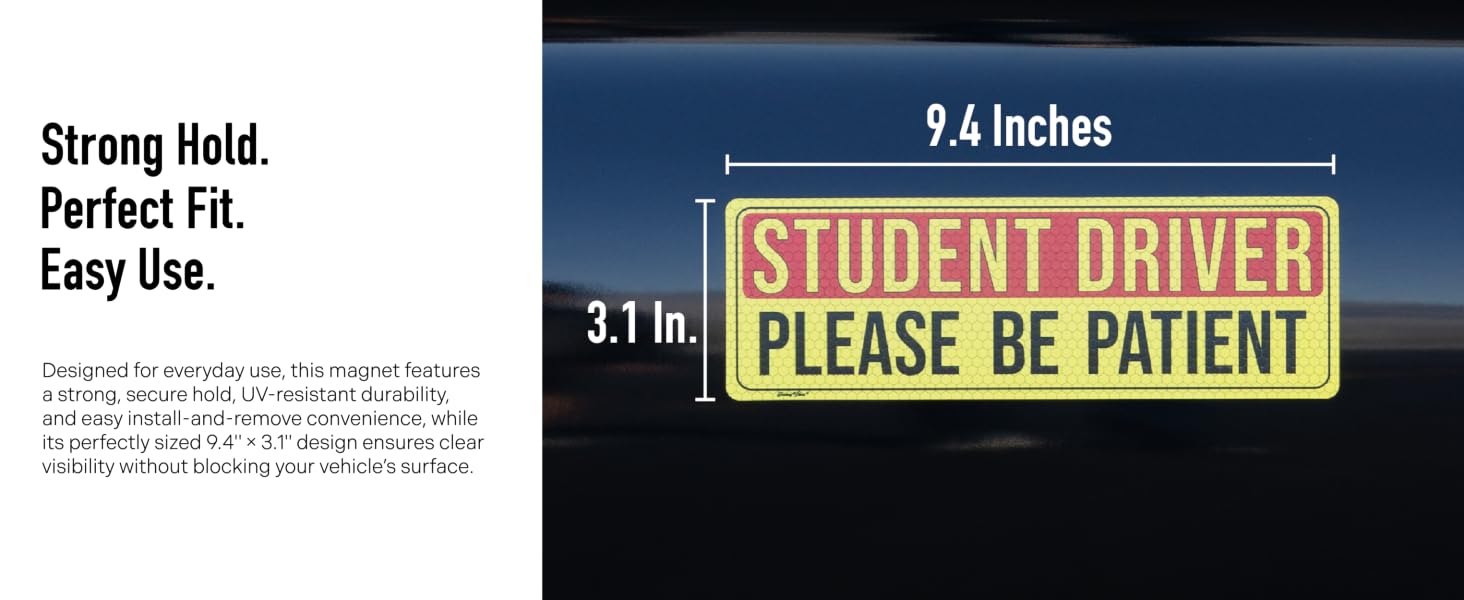 Student Driver Magnet for car New Driver Magnets Please Be Patient