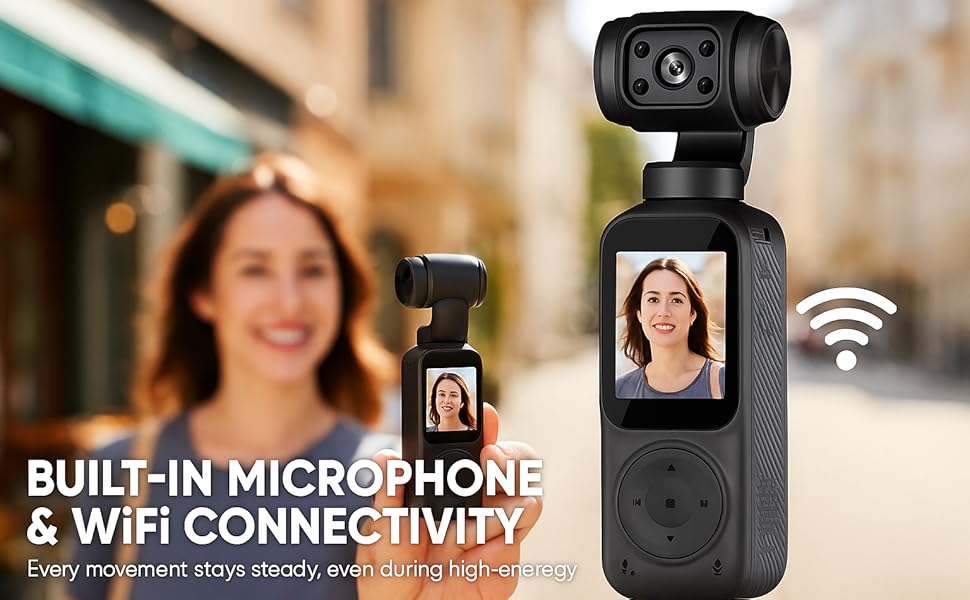Built-In Microphone and WiFi Camera for Instant Sharing and Clear Sound Recording